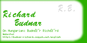 richard budnar business card